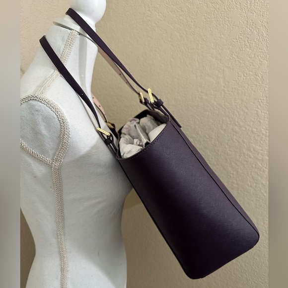 Tory Burch York Buckle Tote in Purple Iris - Picture 3 of 16